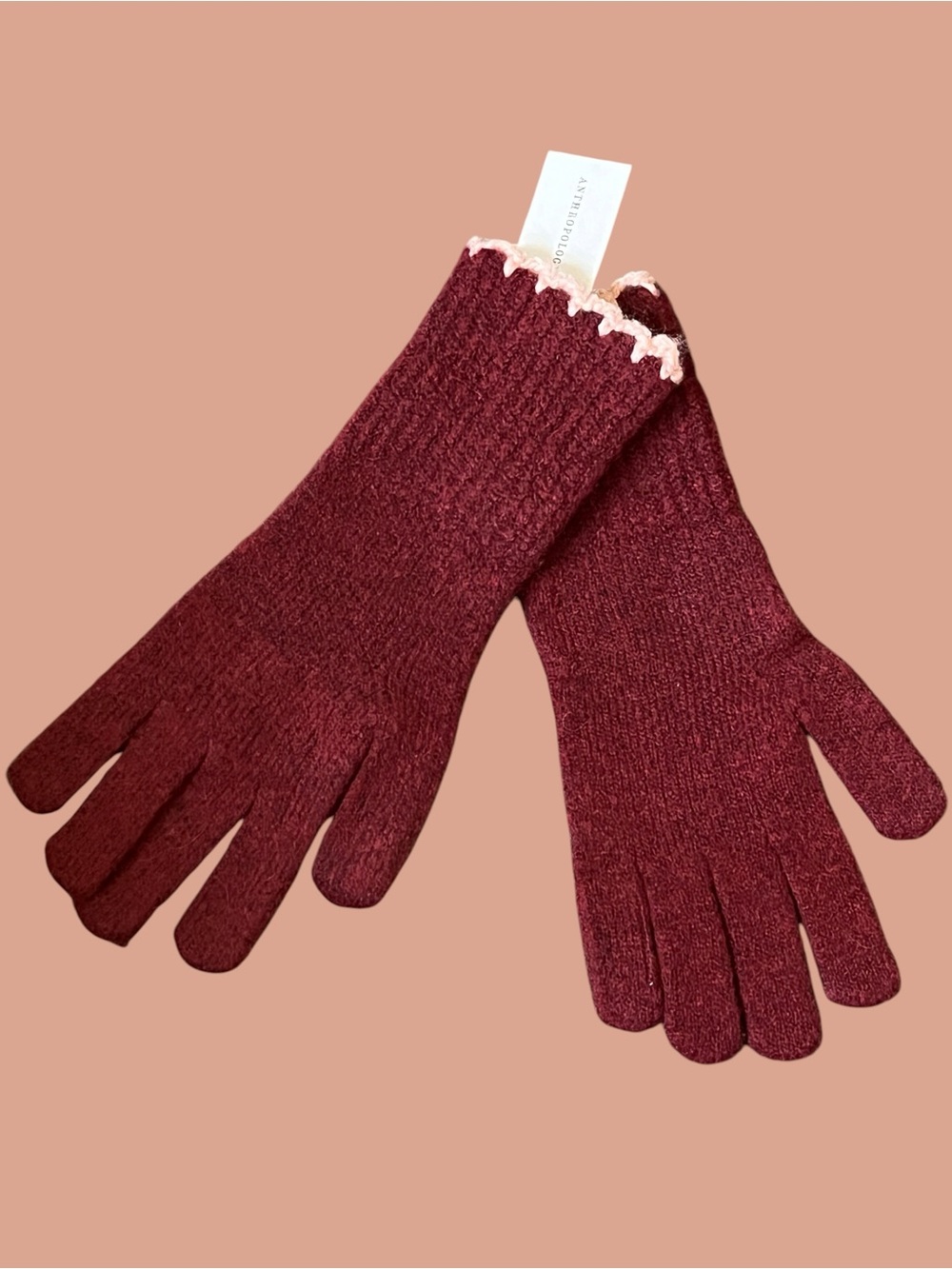 Authentic NWT Anthropology Ribbed Knitted Gloves